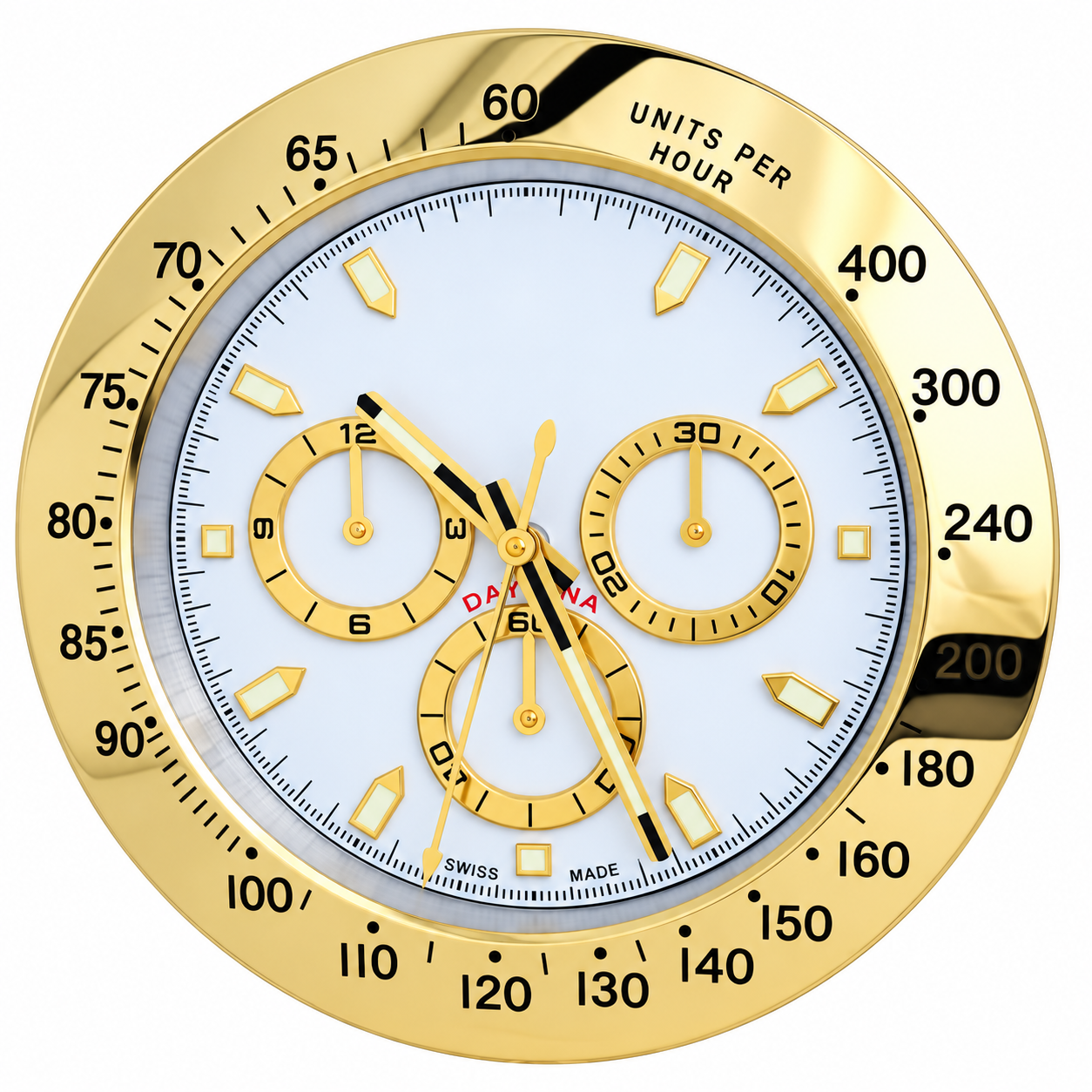 Luxury Gold Daytona Chronograph Wall Clock