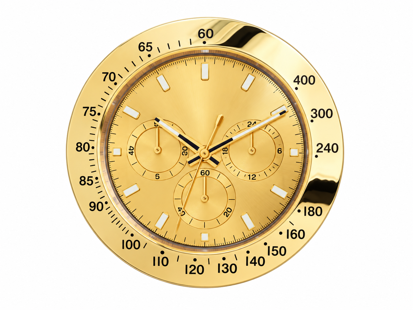 Luxurious Gold Chronograph Wall Clock