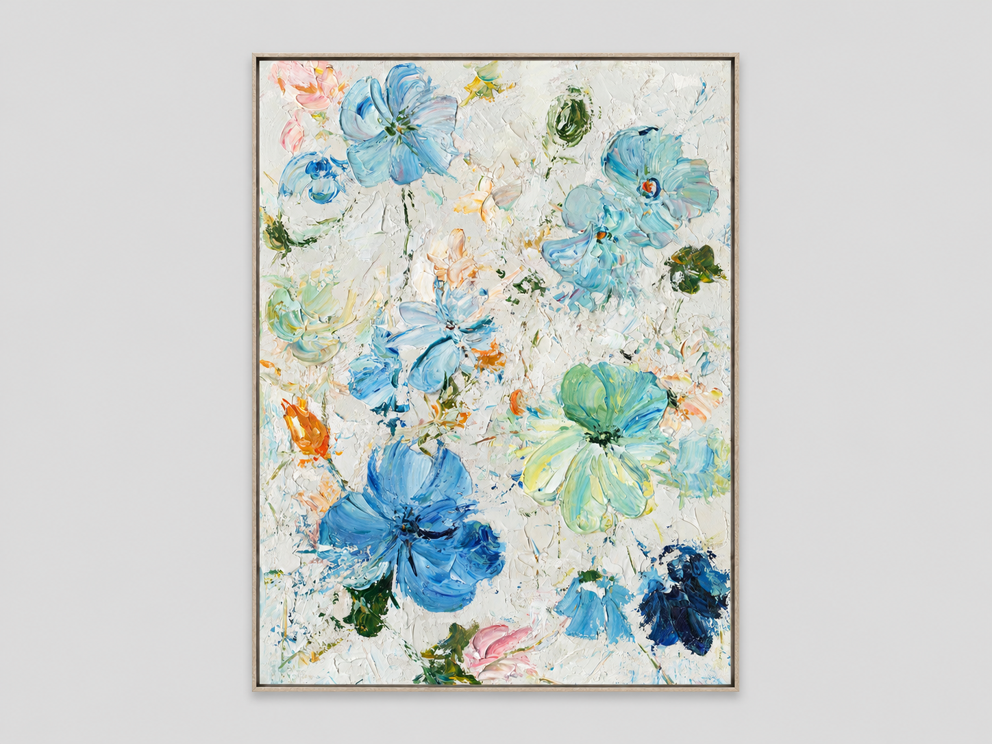Framed Pastel Impasto Floral Painting