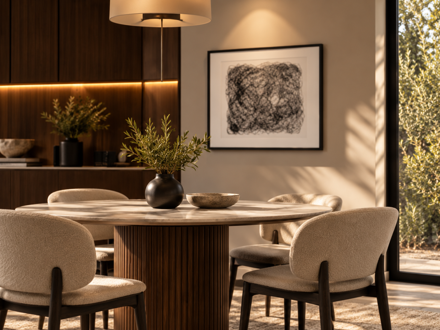 Warm Modern Dining Nook